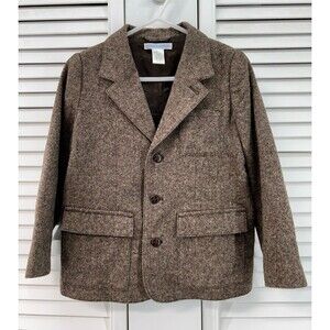 Janie and Jack size 4-5 brown tweed wool suit Blazer